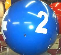 Advertising-Balloon-7ft-Blue-Balloon-with-lettering Giant advertising balloon - blue helium ball shape
