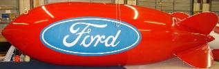 Advertising Blimp - Red helium blimp with Ford logo