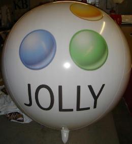advertising balloon with custom Jolly ball logo
